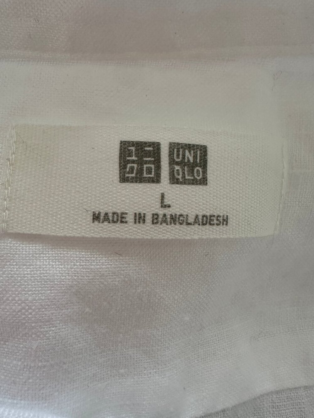 Uniqlo Men's White 100% Linen Long Sleeve Button Down Shirt Size Large - Picture 4 of 5